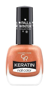 Golden Rose Keratin Nail Color 207 Turuncu Işıltılı Simli Oje