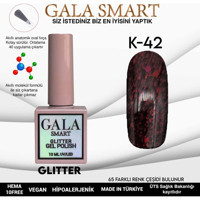 Gala Smart Glitter K42 Mor Işıltılı Kalıcı Simli Oje