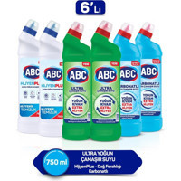 Abc Ultra Kokulu Banyo-Mutfak İçin Konsantre Jel Çamaşır Suyu 6x750 ml