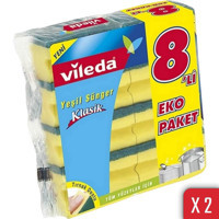 Vileda Ekonomik Paket Oluklu 16'lı Bulaşık Süngeri
