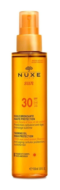 Nuxe Huile Bronzante 30 Faktör Vücut - Yüz İçin Bronzlaştırıcı Yağ 150 ml