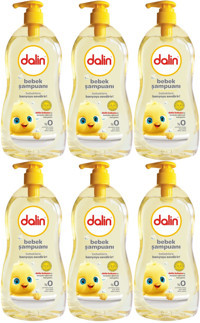 Dalin Klasik Pompalı Göz Yakmayan Hipoalerjenik Yenidoğan Hassas Ciltler İçin Bebek Şampuanı 6x500 ml