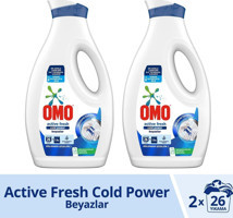 Omo Beyazlar İçin 52 Yıkama Sıvı Deterjan 2x1.69 lt