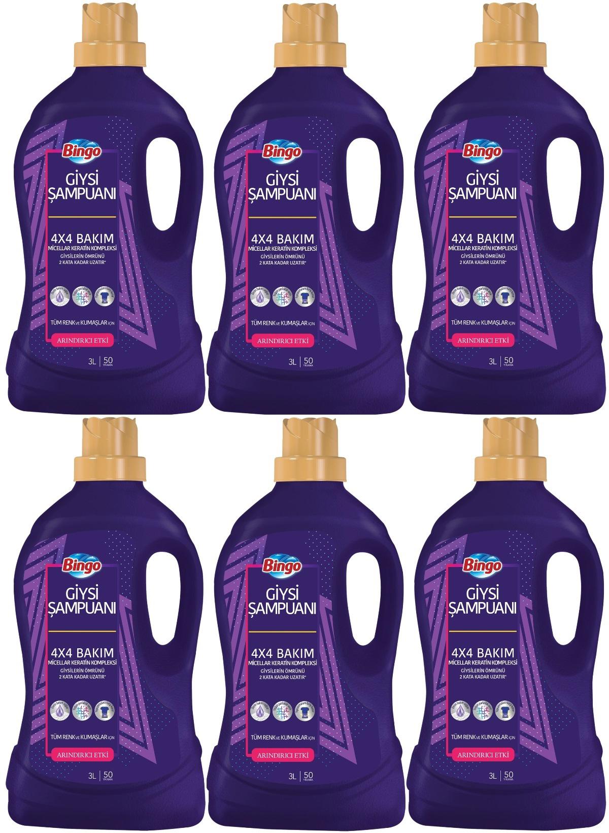 Bingo Tüm Renkler İçin 300 Yıkama Sıvı Deterjan 6x3 lt