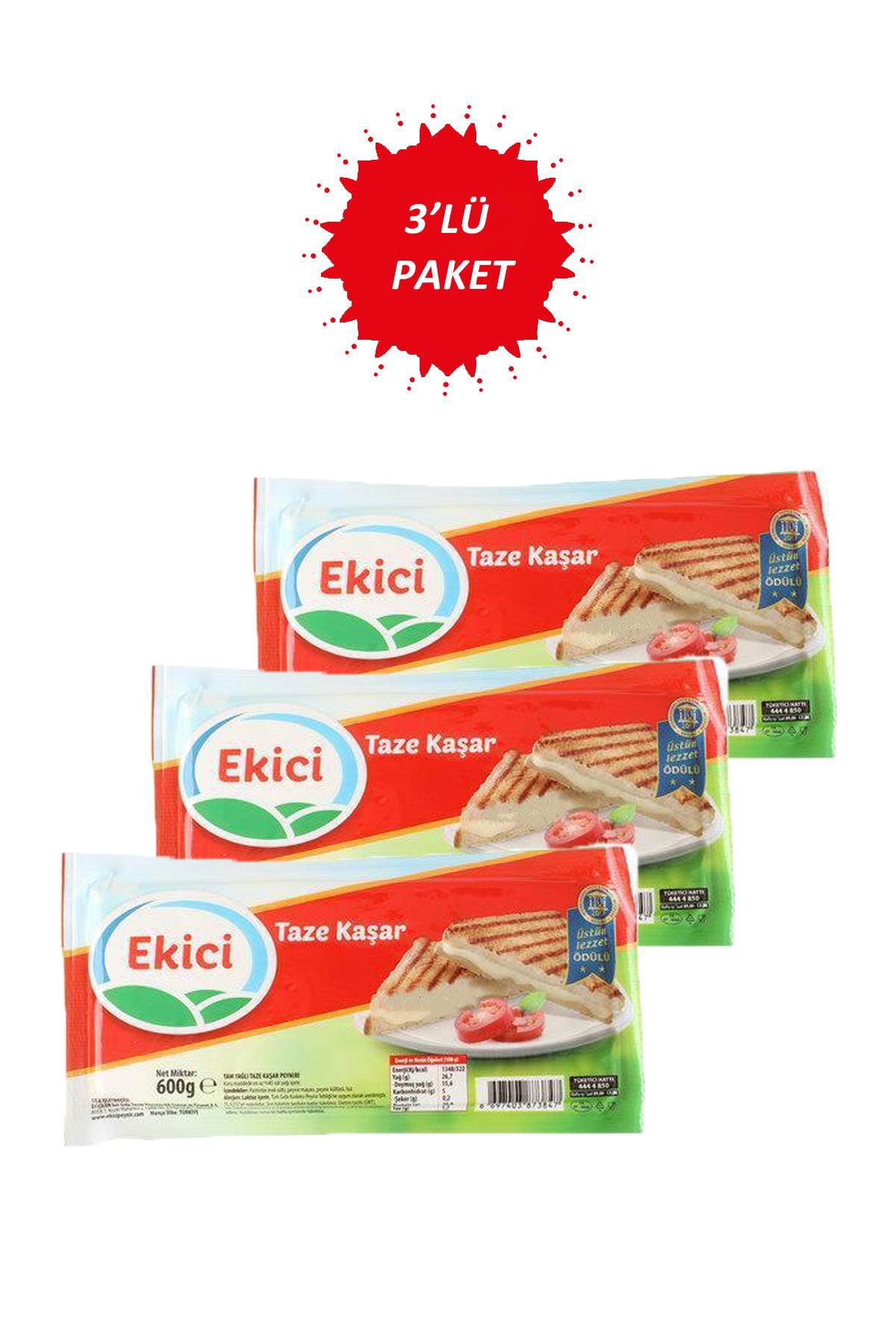 Ekici Taze Kaşar İnek Peynir 3x600 gr