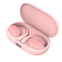 Pepisky X18 Android & iOS Uyumlu Su Geçirmez 5.3 Silikonsuz Gürültü Önleyici Kablosuz Kulak İçi Bluetooth Pembe