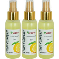 Kırıntı 80 Derece Limon Sprey Kolonya 3x100 ml