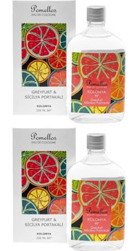 Pomellos 80 Derece Greyfurt Cam Şişe Kolonya 2x250 ml