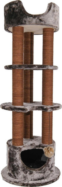 Lotus Furniture Pet Series Daire Tırmalamalı 4 Katlı İç Mekan Ahşap Kedi Evi Kahverengi