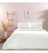 Taç Basic Pamuk-Ranforce 160x220 cm Çarşaflı Düz Tek Kişilik Nevresim Takımı Beyaz