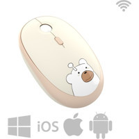 Geezer M2 Hello Bear Sessiz Kablosuz Krem Optik Mouse