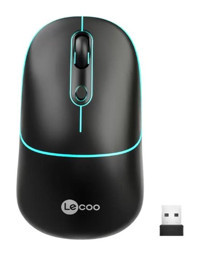 Lecoo WS210 RGB Kablosuz Siyah Optik Mouse