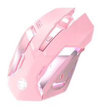 Jingyi RGB Sessiz Makrolu Kablosuz Pembe Optik Gaming Mouse