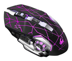 Fiauli WS214 RGB Makrolu Kablosuz Siyah-Mor Optik Gaming Mouse