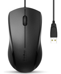 Jingyi N1600 Sessiz Ergonomik Kablolu Siyah Optik Mouse