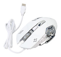 Ciciglow RGB Ergonomik Makrolu Kablolu Beyaz Optik Gaming Mouse
