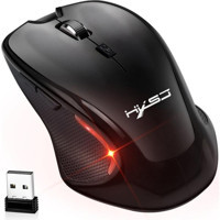 Hxsj Makrolu Kablosuz Siyah Optik Mouse