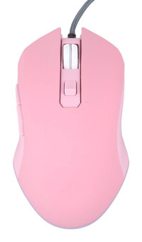 Elprico Sessiz Ergonomik Kablolu Pembe Optik Mouse