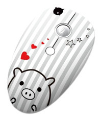 Jingyi Kablosuz Domuz Desenli Beyaz Optik Mouse