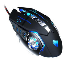 Jojofuny V6 RGB Makrolu Kablolu Mavi Optik Gaming Mouse