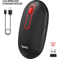 Jingyi Sessiz Kablosuz Siyah-Kırmızı Optik Mouse