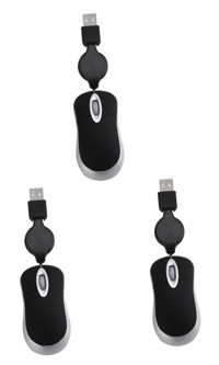 Partykindom Sessiz Kablolu Siyah Optik Mouse