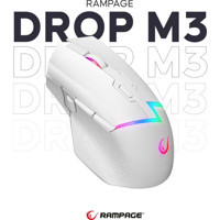Rampage Drop M3 RGB Makrolu Kablolu - Kablosuz Beyaz Optik Gaming Mouse