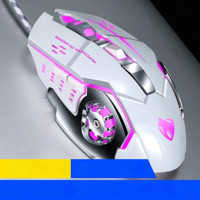 T-Wolf V6 RGB Makrolu Kablolu Beyaz Optik Mouse