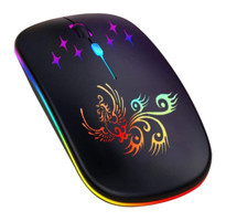 Generic RGB Ergonomik Kablosuz Siyah Optik Mouse