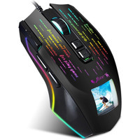 Hxsj J500 RGB Makrolu Kablolu Siyah Optik Gaming Mouse