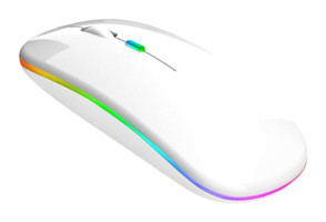 Generic RGB Sessiz Ergonomik Kablosuz Beyaz Optik Mouse
