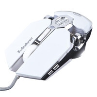 Bestonzon RGB Makrolu Kablolu Beyaz-Gümüş Optik Gaming Mouse