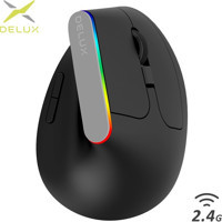 Jingyi RGB Sessiz Ergonomik Dikey Makrolu Kablosuz Siyah Optik Mouse