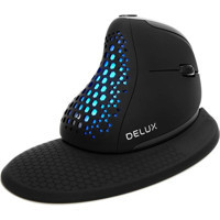 Delux M618XSD RGB Ergonomik Dikey Makrolu Kablosuz Siyah Optik Mouse