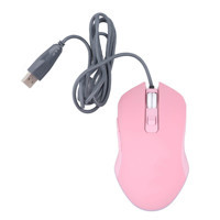 Bewinner Tablet Uyumlu Sessiz Ergonomik Kablolu Pembe Optik Mouse
