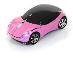 Bewinner Araba Görünümlü Kablosuz Pembe Optik Mouse