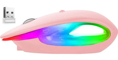 Jingyi RGB Kablosuz Pembe Optik Gaming Mouse