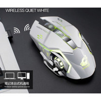 Jingyi RGB Sessiz Makrolu Kablosuz Beyaz Optik Gaming Mouse