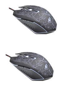 Gatuida RGB Makrolu Kablolu Desenli Siyah Optik Gaming 2 Adet Mouse