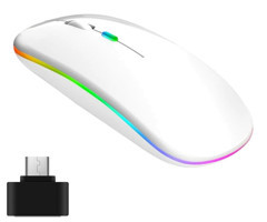 Mistaha RGB Sessiz Ergonomik Kablosuz Beyaz Optik Mouse