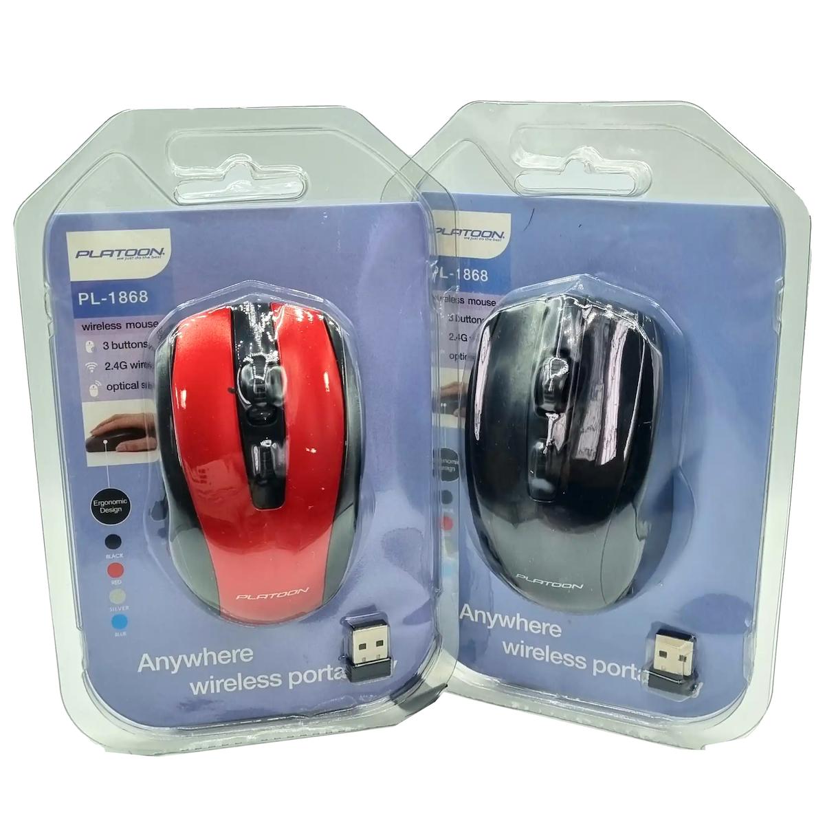 Platoon Platoon PL-1866 Kablosuz Kırmızı - Siyah Optik Mouse