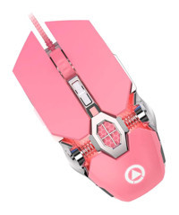 Hemobllo RGB Makrolu Kablolu Pembe Optik Gaming Mouse