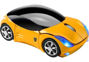Jingyi Araba Görünümlü Ergonomik Kablosuz Sarı Optik Mouse