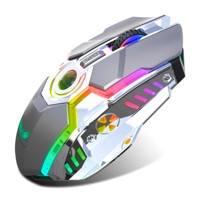 Fiauli RGB Sessiz Kablosuz Gri Optik Mouse