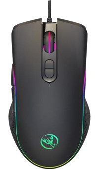 Hxsj A867 RGB Makrolu Kablolu Siyah Optik Gaming Mouse