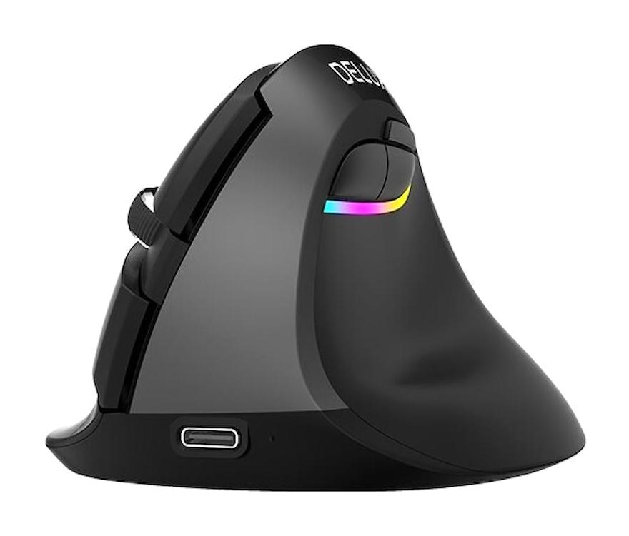 Delux M618 RGB Sessiz Ergonomik Makrolu Kablosuz Siyah Optik Mouse