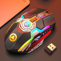 Huahai A2 RGB Sessiz Kablosuz Siyah Optik Gaming Mouse