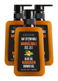 Olivos Besleyici Mandalina-Zeytinyağı Nemlendirici Duş Jeli 3x750 ml