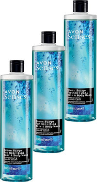 Avon Senses Ocean Surge Deniz Kokusu-Nane Duş Jeli 3x500 ml
