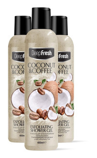 Deep Fresh Arındırıcı Hindistan Cevizi-Kahve Duş Jeli 3x400 ml